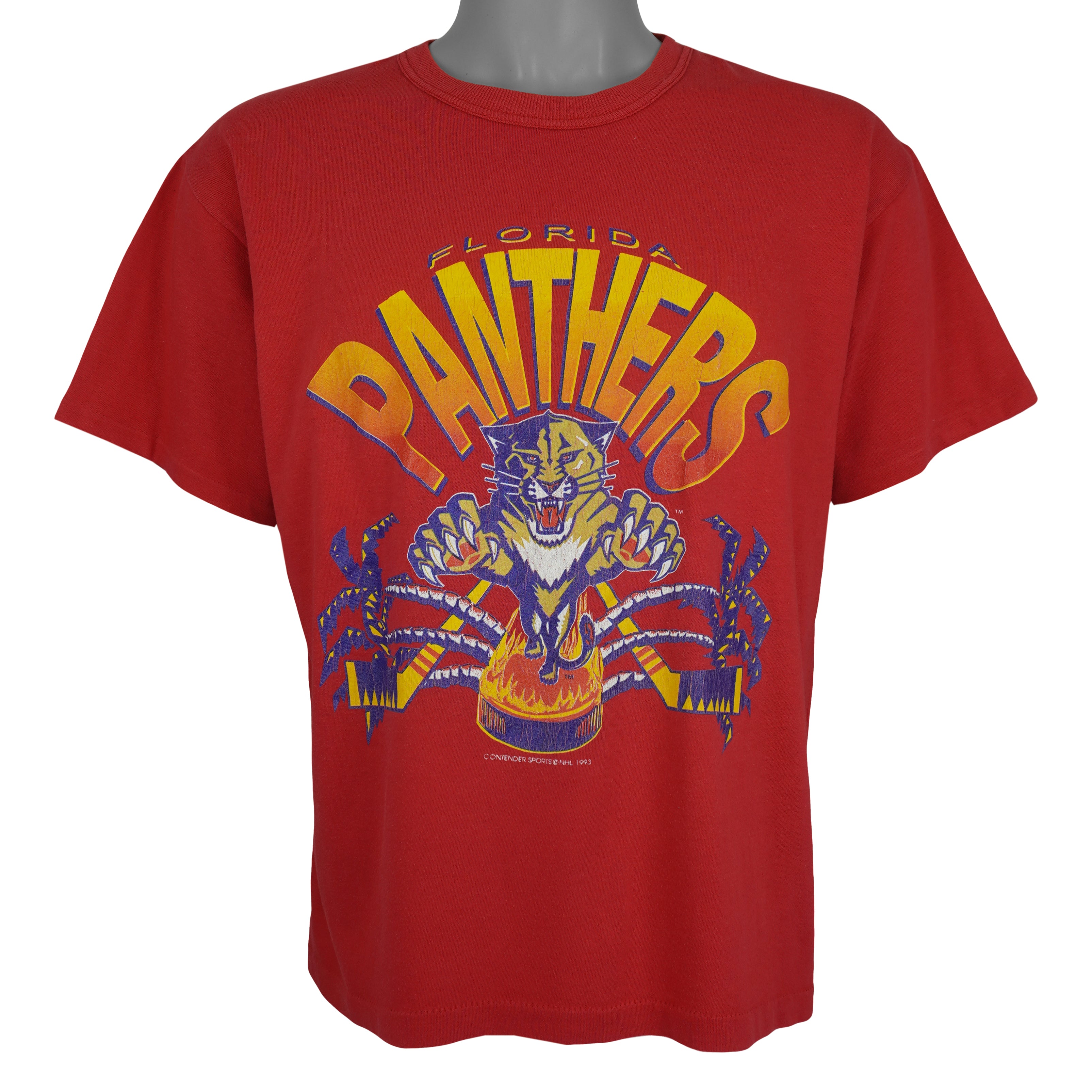 NHL - Florida Panthers Hockey T-Shirt 1993 Large Vintage Retro Hockey