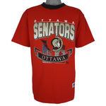NHL (Chalk Line) - Ottawa Senators Spell-Out T-Shirt 1992 Large Vintage Retro Hockey