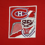 NHL (Waves) - Montreal Canadiens Single Stitch T-Shirt 1989 Large Vintage Retro Hockey