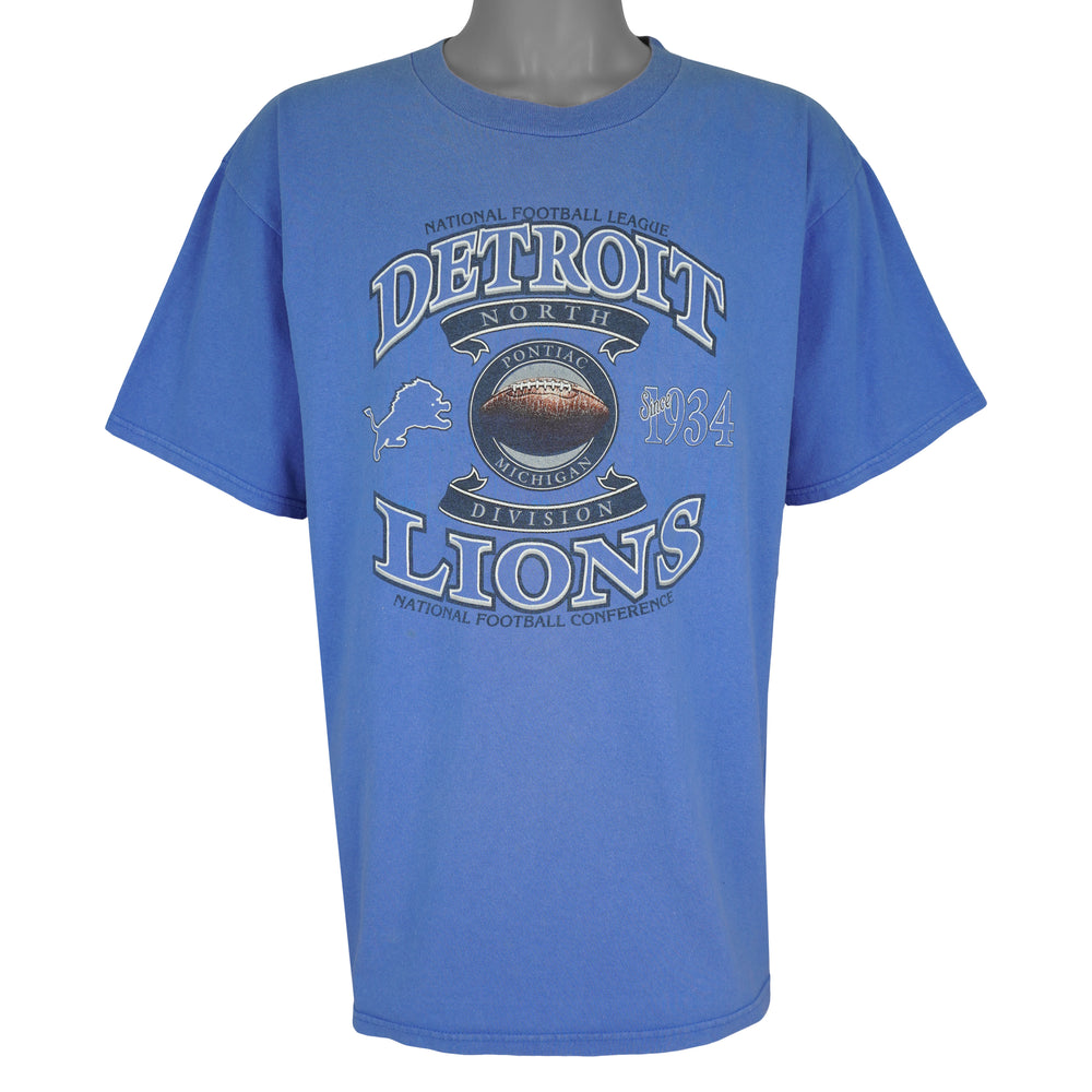 NFL - Detroit Lions North Division Spell-Out T-Shirt 1990s X-Large Vintage Retro Football