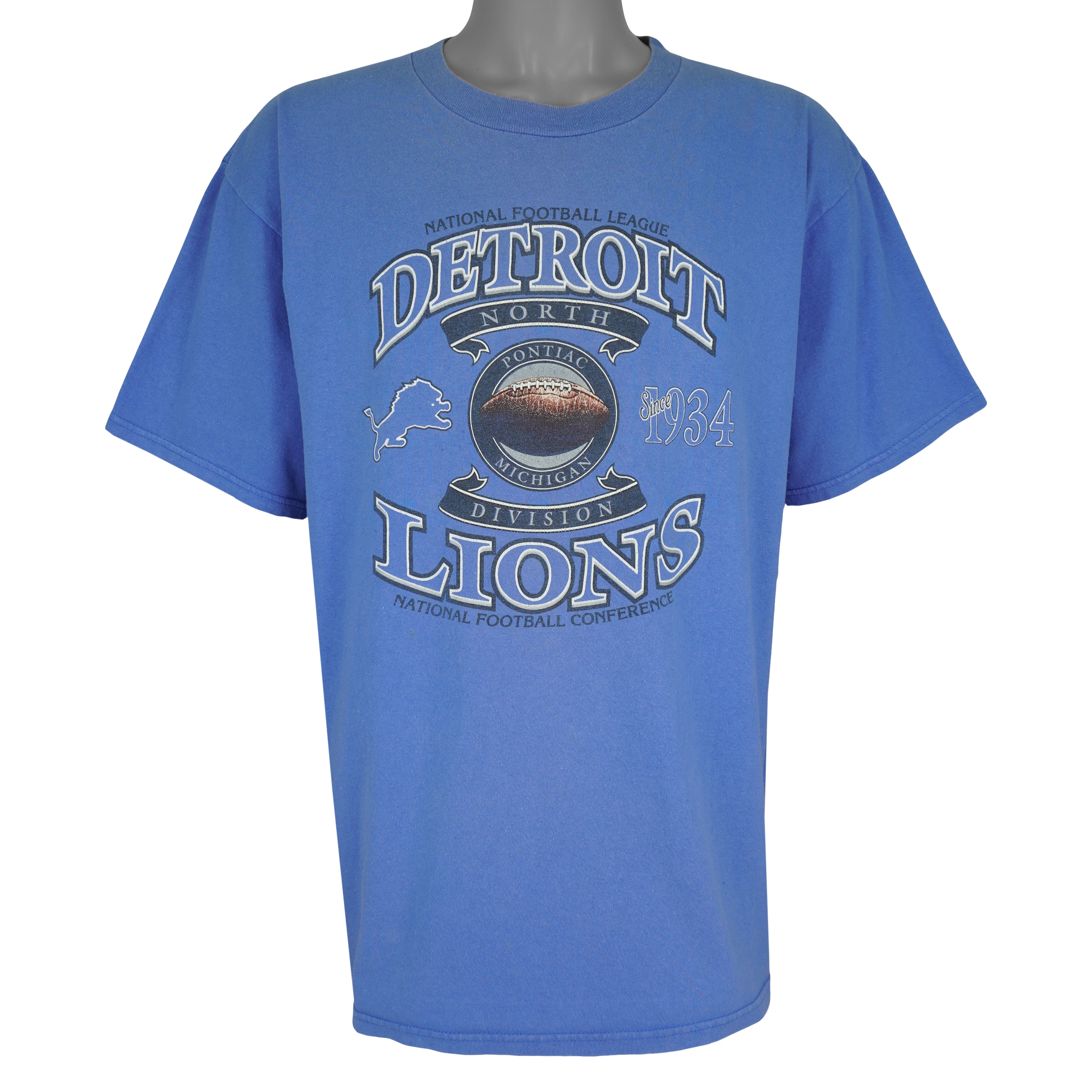 NFL - Detroit Lions North Division Spell-Out T-Shirt 1990s X-Large Vintage Retro Football