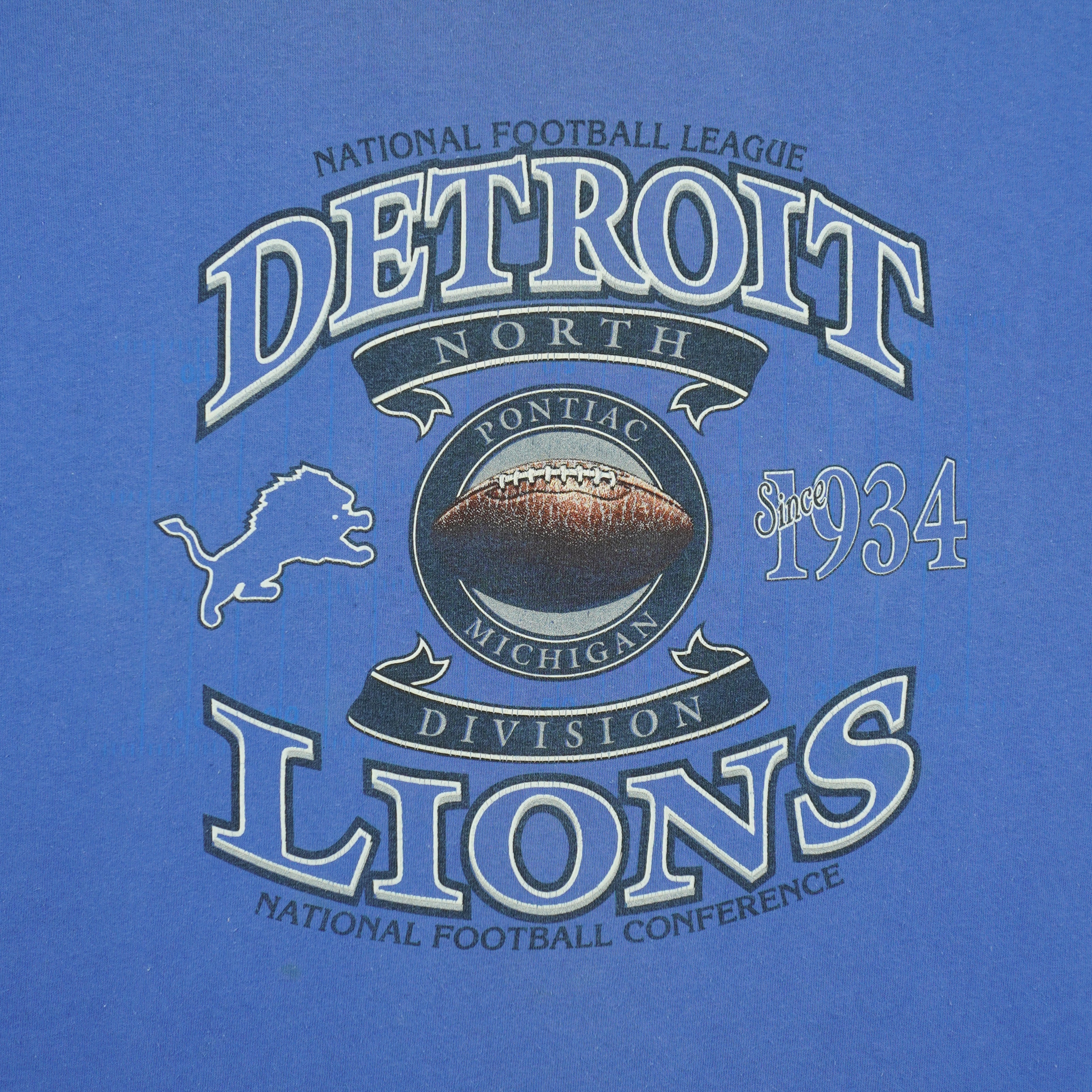 NFL - Detroit Lions North Division Spell-Out T-Shirt 1990s X-Large Vintage Retro Football