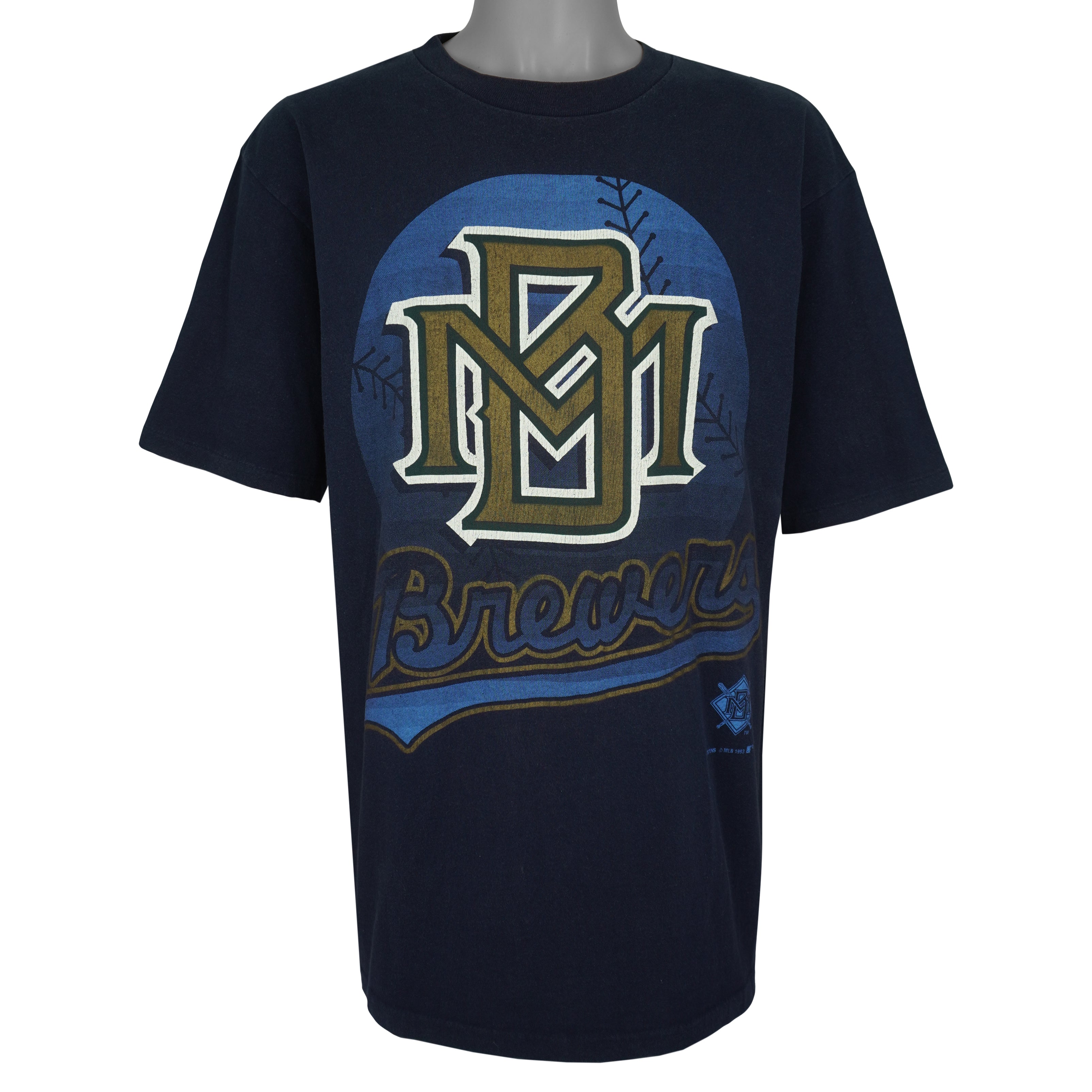 MLB - Milwaukee Brewers Single Stitch T-Shirt 1993 X-Large Vintage Retro Baseball