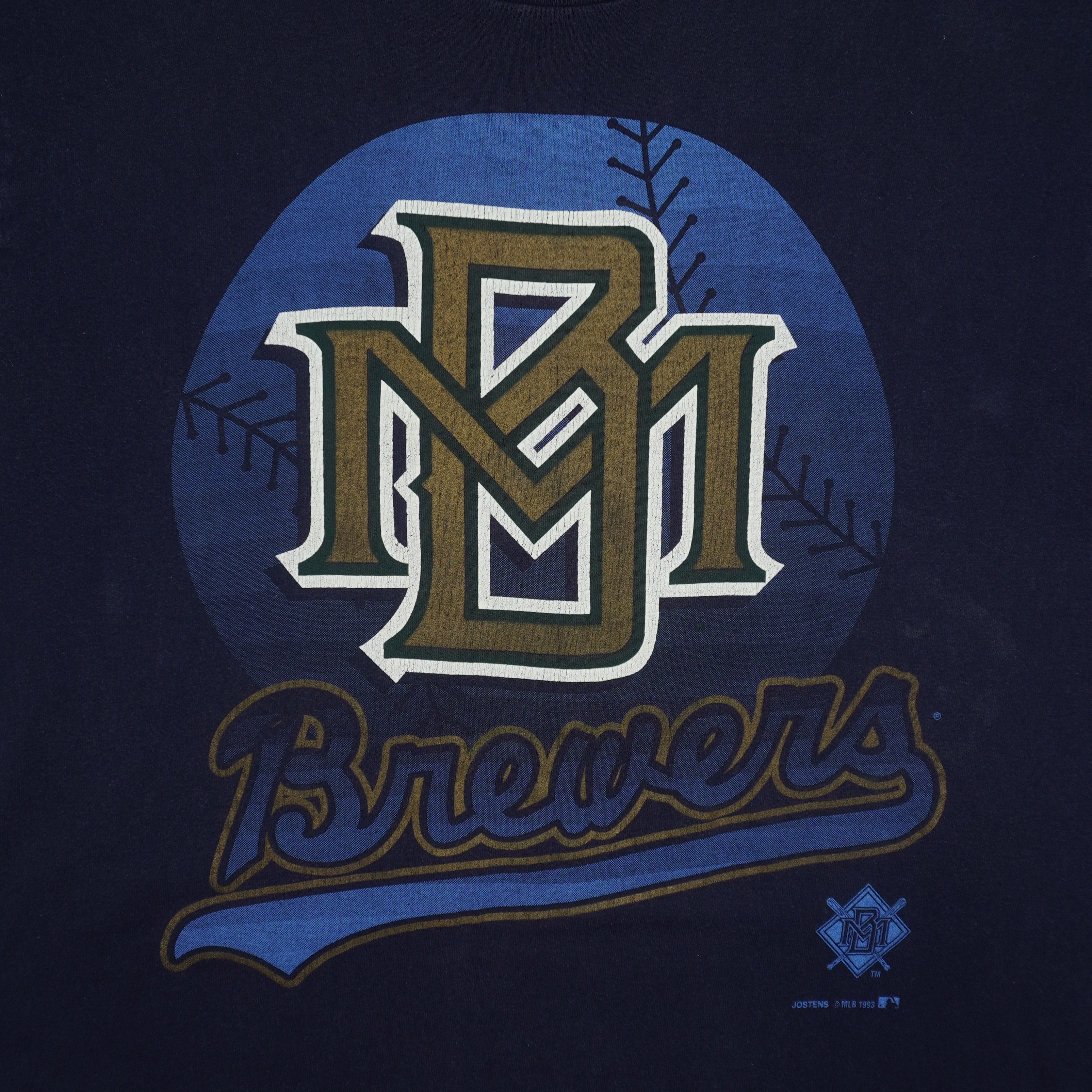 MLB - Milwaukee Brewers Single Stitch T-Shirt 1993 X-Large Vintage Retro Baseball