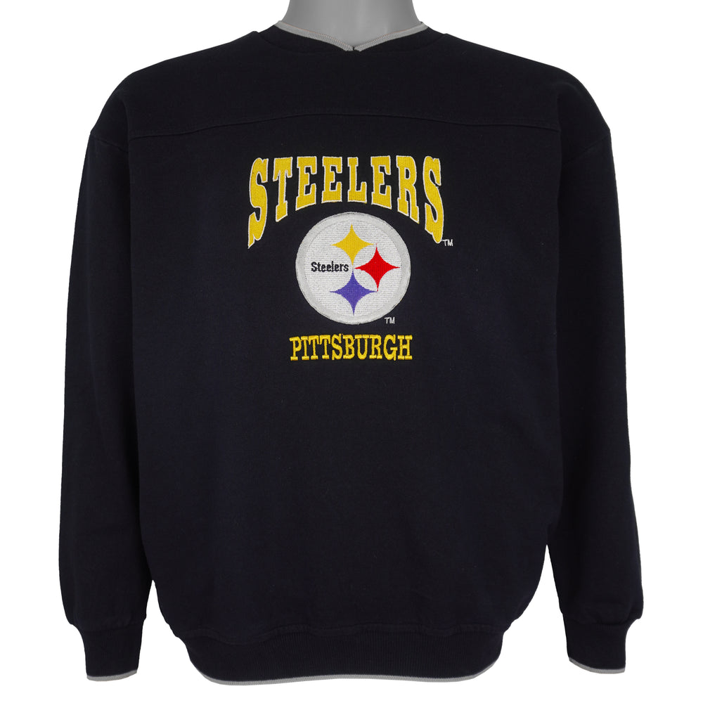 NFL (Mighty-Mac) - Pittsburgh Steelers Embroidered Crew Neck Sweatshirt 1990s Medium Vintage Retro Football