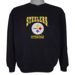NFL (Mighty-Mac) - Pittsburgh Steelers Embroidered Crew Neck Sweatshirt 1990s Medium