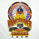 NHL - Vancouver Canucks Stanley's Coming To Town T-Shirt 1994 X-Large Vintage Retro Hockey