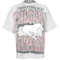 CFL (Softwear) - Calgary Stampeders Crackle Spell-Out T-Shirt 1993 Large Vintage Retro Football