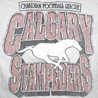 CFL (Softwear) - Calgary Stampeders Crackle Spell-Out T-Shirt 1993 Large Vintage Retro Football