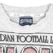 CFL (Softwear) - Calgary Stampeders Crackle Spell-Out T-Shirt 1993 Large Vintage Retro Football