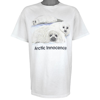 Vintage - Arctic Innocence Seals Animal Print T-Shirt 1990s Large