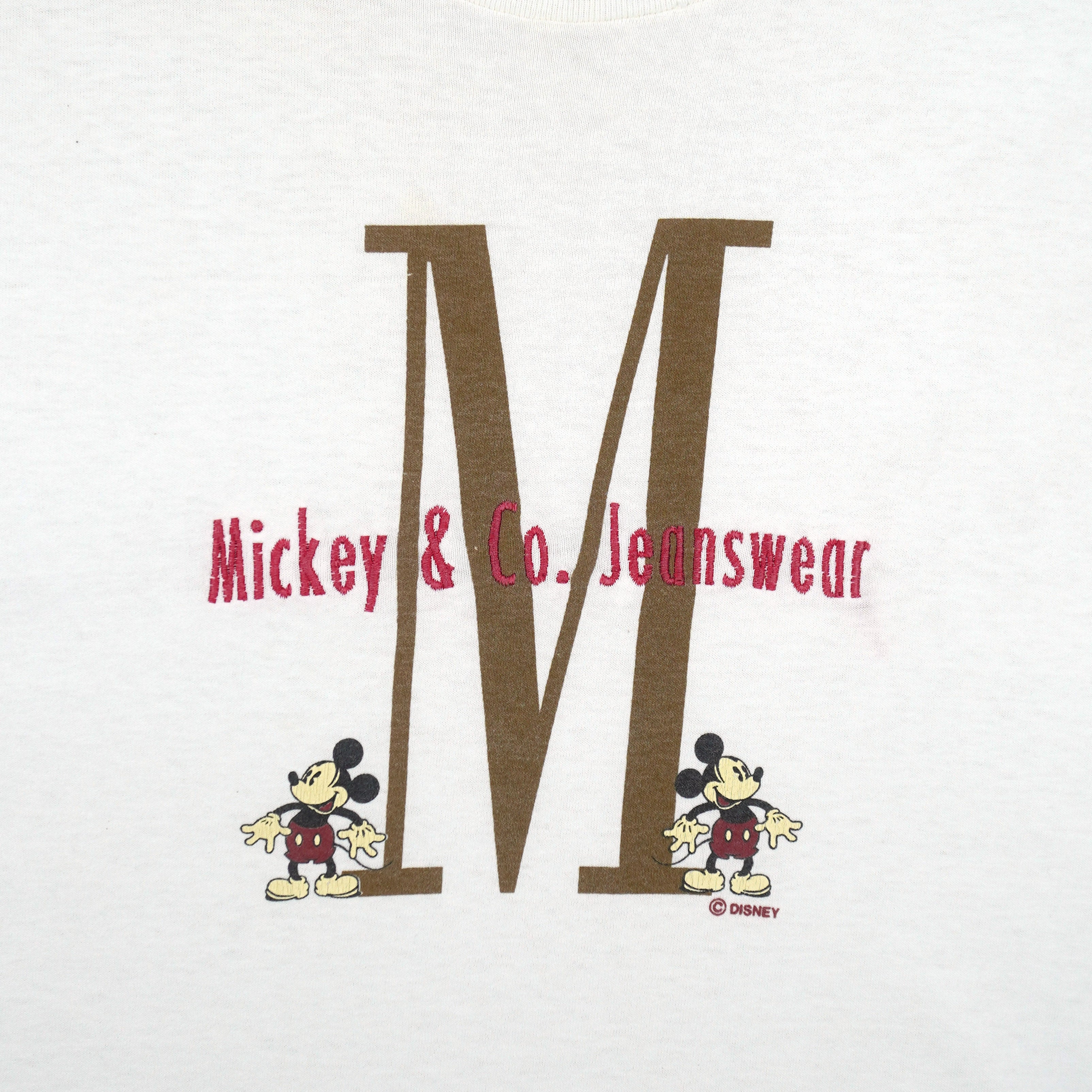 Disney - Mickey Mouse Embroidered T-Shirt 1990s X-Large Vintage Retro