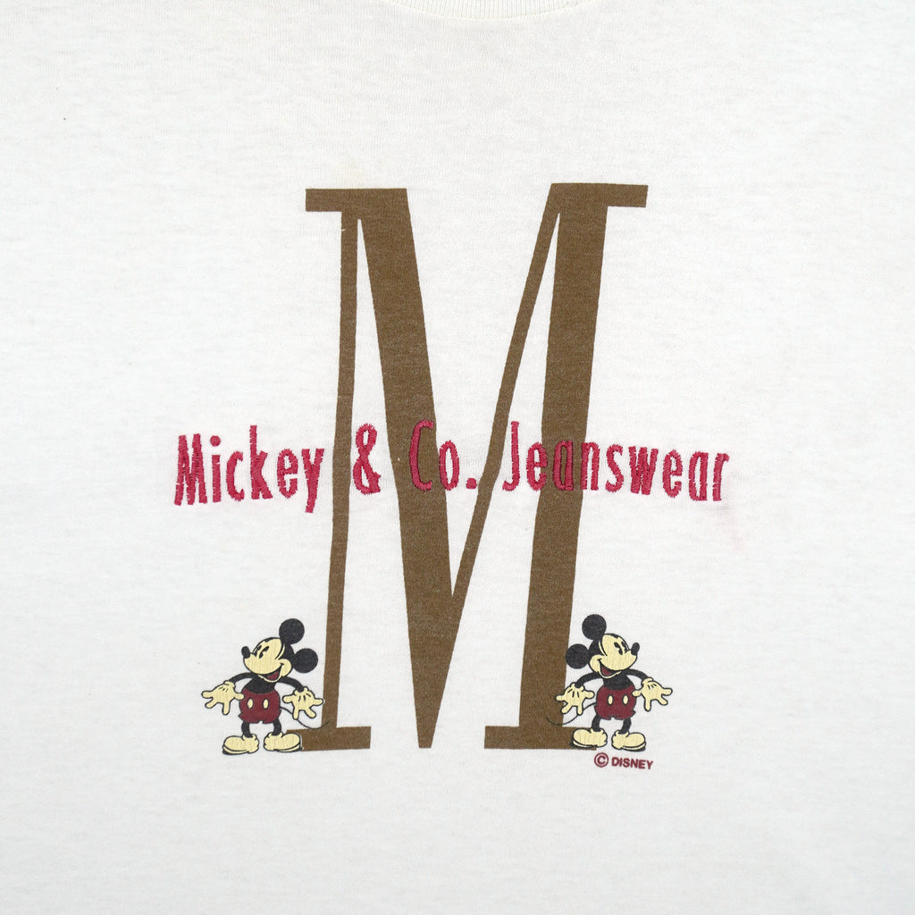 Disney - Mickey Mouse Embroidered T-Shirt 1990s X-Large Vintage Retro