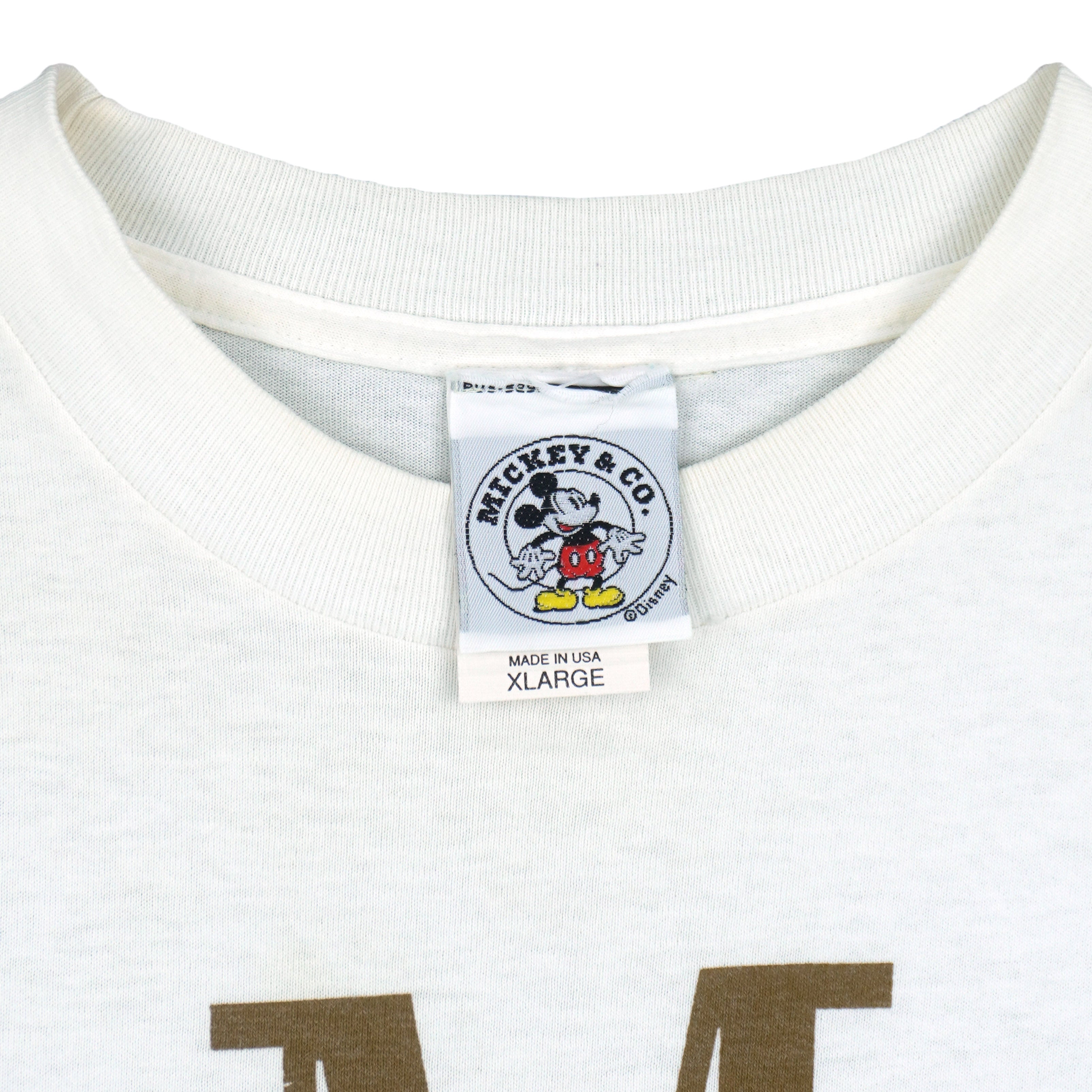 Disney - Mickey Mouse Embroidered T-Shirt 1990s X-Large Vintage Retro