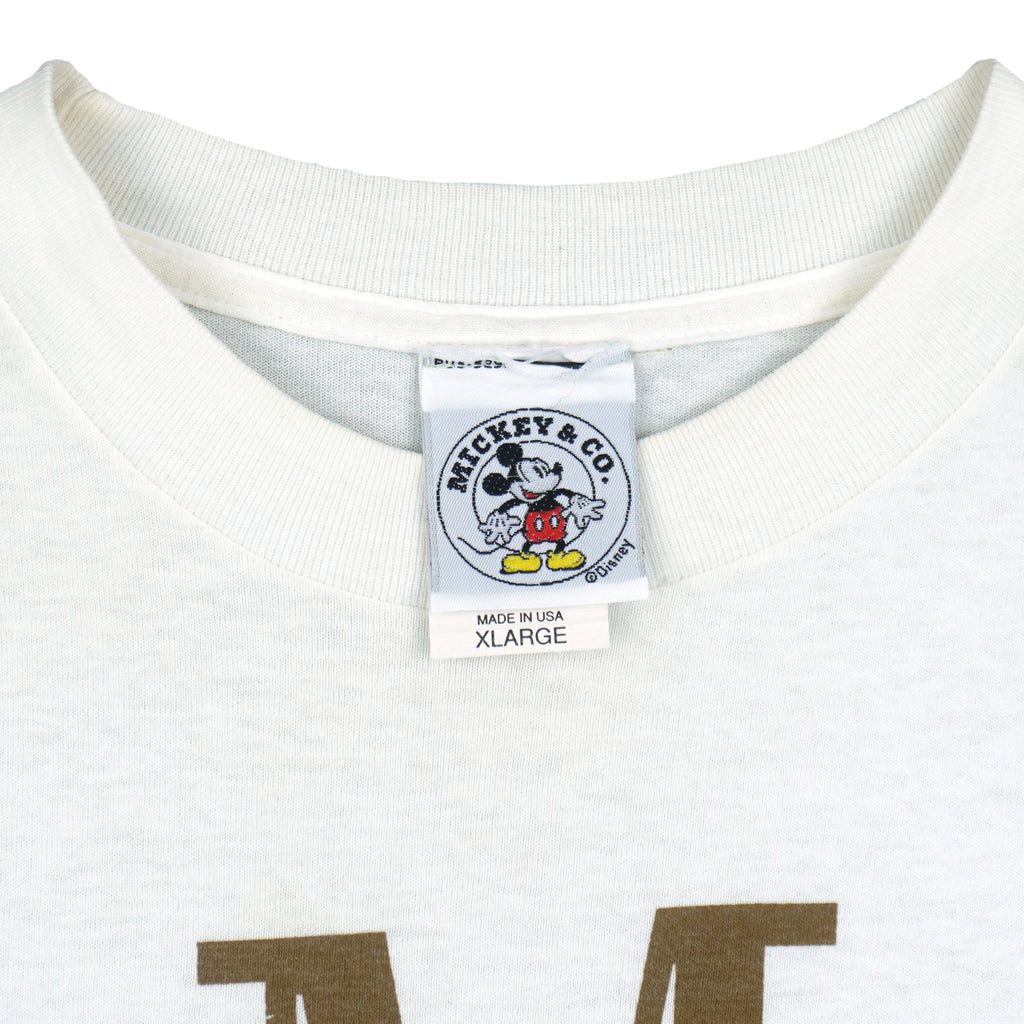 Disney - Mickey Mouse Embroidered T-Shirt 1990s X-Large Vintage Retro