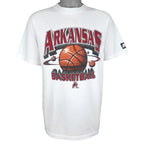 Starter (NCAA) - Arkansas Razorbacks Basketball T-Shirt 1990s Medium Vintage Retro Basketball