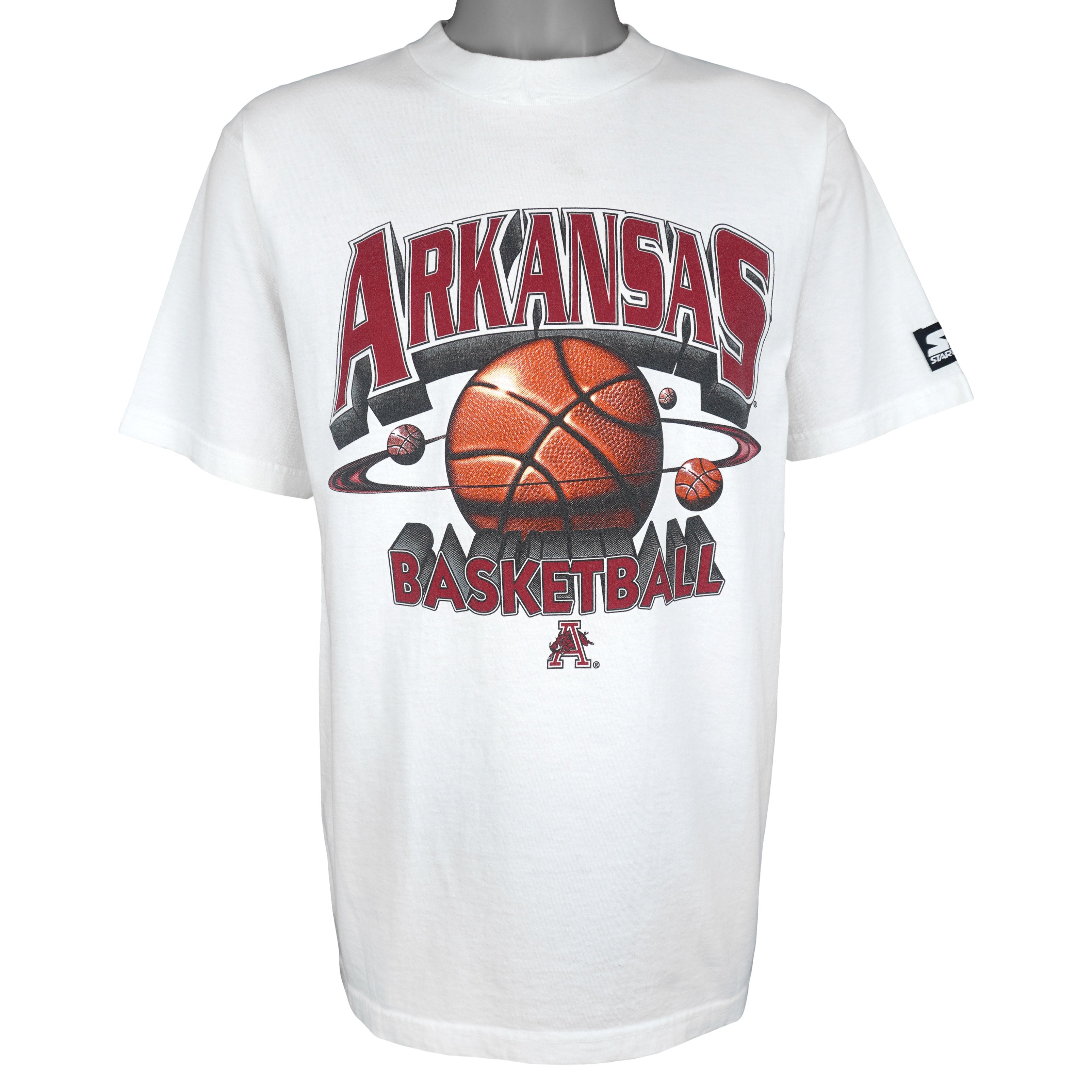 Starter (NCAA) - Arkansas Razorbacks Basketball T-Shirt 1990s Medium Vintage Retro Basketball