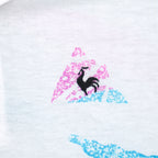 Le Coq Sportif - White Abstract Polo Shirt 1990s Large Vintage Retro
