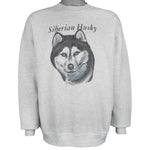 Vintage (Fruit Of The Loom) - Siberian Husky Crew Neck Sweatshirt 1990s X-Large
