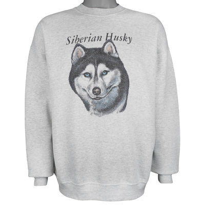Vintage (Fruit Of The Loom) - Siberian Husky Crew Neck Sweatshirt 1990s X-Large