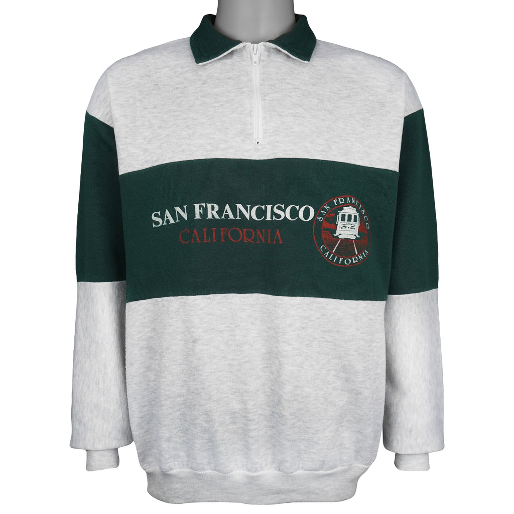 Vintage - San Francisco California 1/4 Zip Sweatshirt 1990s Large Vintage Retro