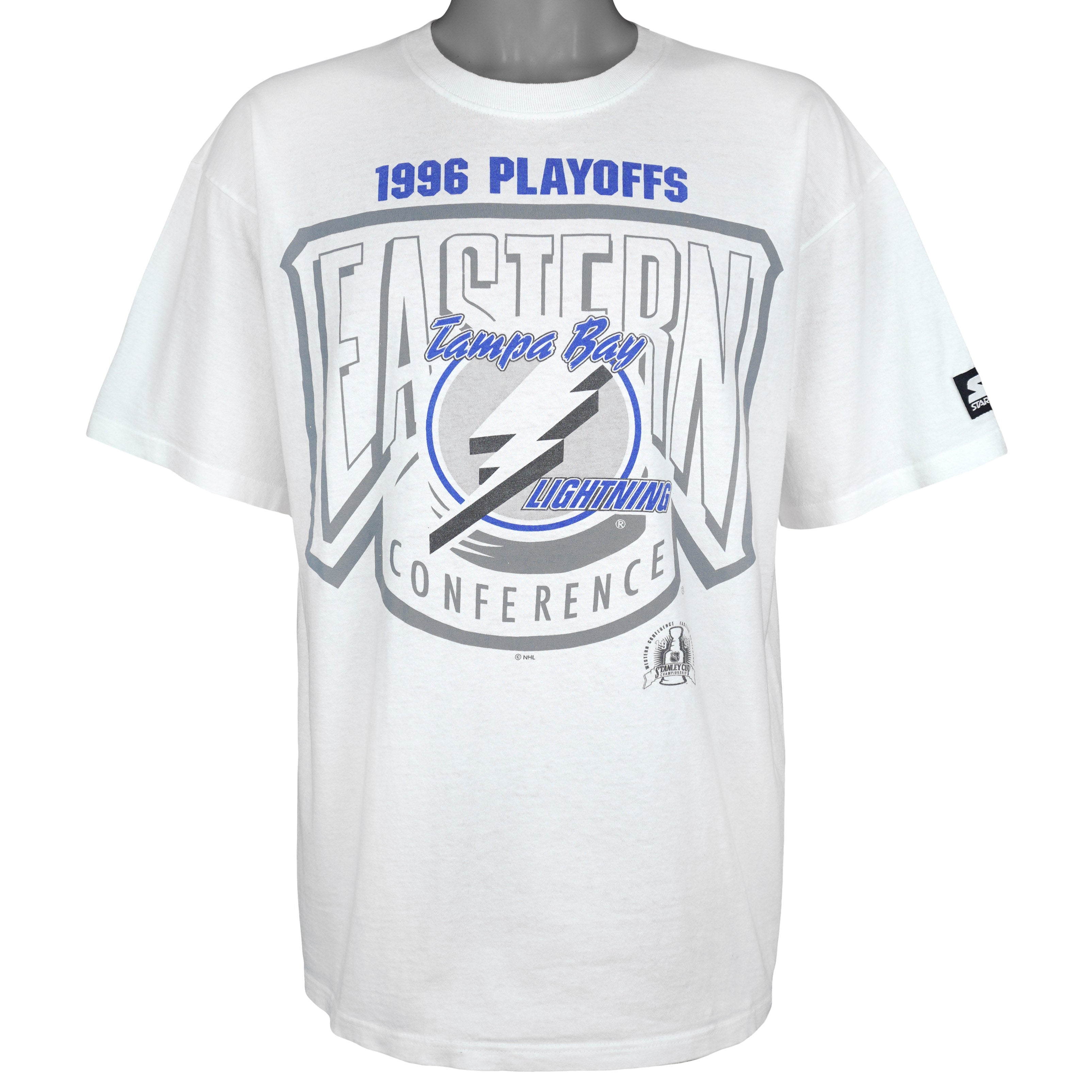 Starter (NHL) - Tampa Bay Lightning Playoffs T-Shirt 1996 Large Vintage Retro Hockey