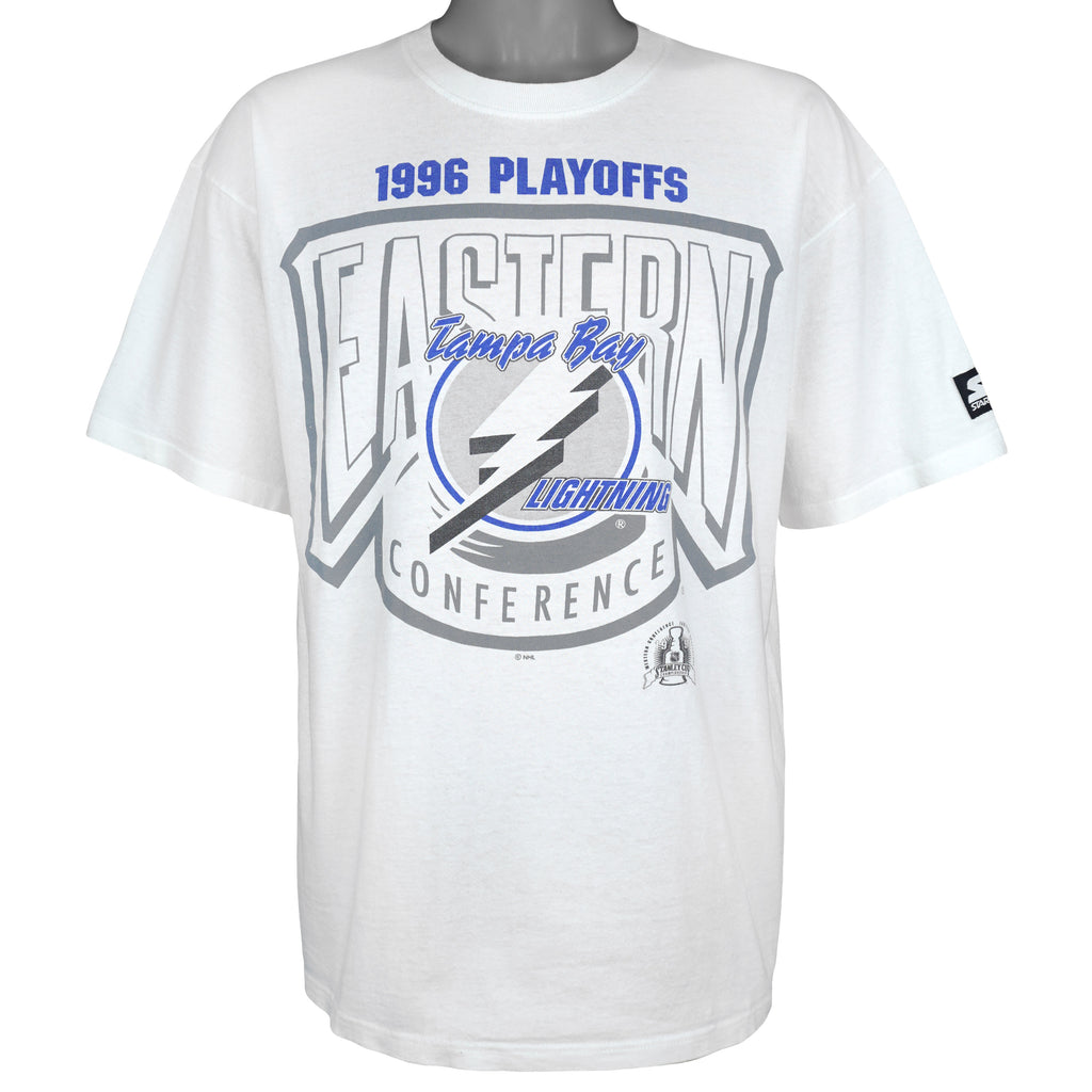 Starter (NHL) - Tampa Bay Lightning Playoffs T-Shirt 1996 Large Vintage Retro Hockey