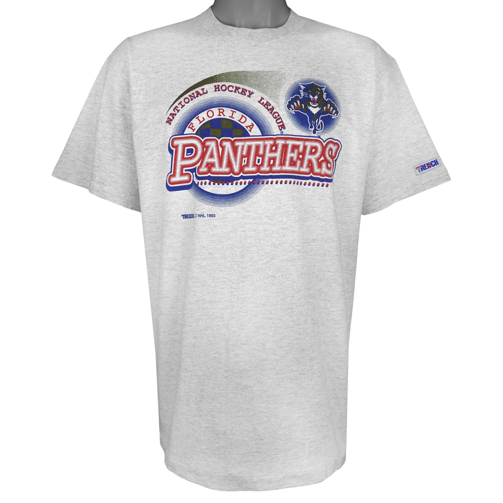 NHL (Trench) - Florida Panthers Big Spell-Out T-Shirt 1993 X-Large Vintage Retro Hockey