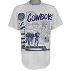 NFL (Nutmeg) - Dallas Cowboys Stadium Map T-Shirt 1990s Large Vintage Retro Football