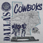 NFL (Nutmeg) - Dallas Cowboys Stadium Map T-Shirt 1990s Large Vintage Retro Football