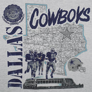 NFL (Nutmeg) - Dallas Cowboys Stadium Map T-Shirt 1990s Large Vintage Retro Football
