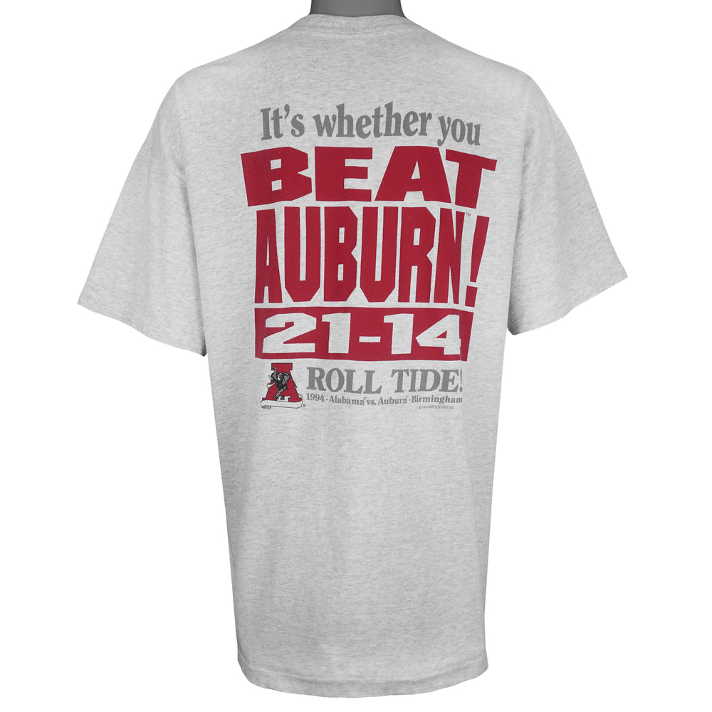 NCAA (Campus) - Alabama Crimson Tide Vs Auburn Tigers T-Shirt 1994 X-Large Vintage Retro