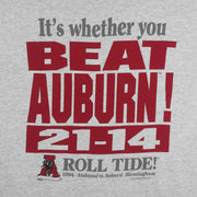 NCAA (Campus) - Alabama Crimson Tide Vs Auburn Tigers T-Shirt 1994 X-Large Vintage Retro
