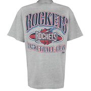 NBA (Logo Athletic) - Houston Rockets Basketball Club T-Shirt 1990s Large Vintage Retro Basketball