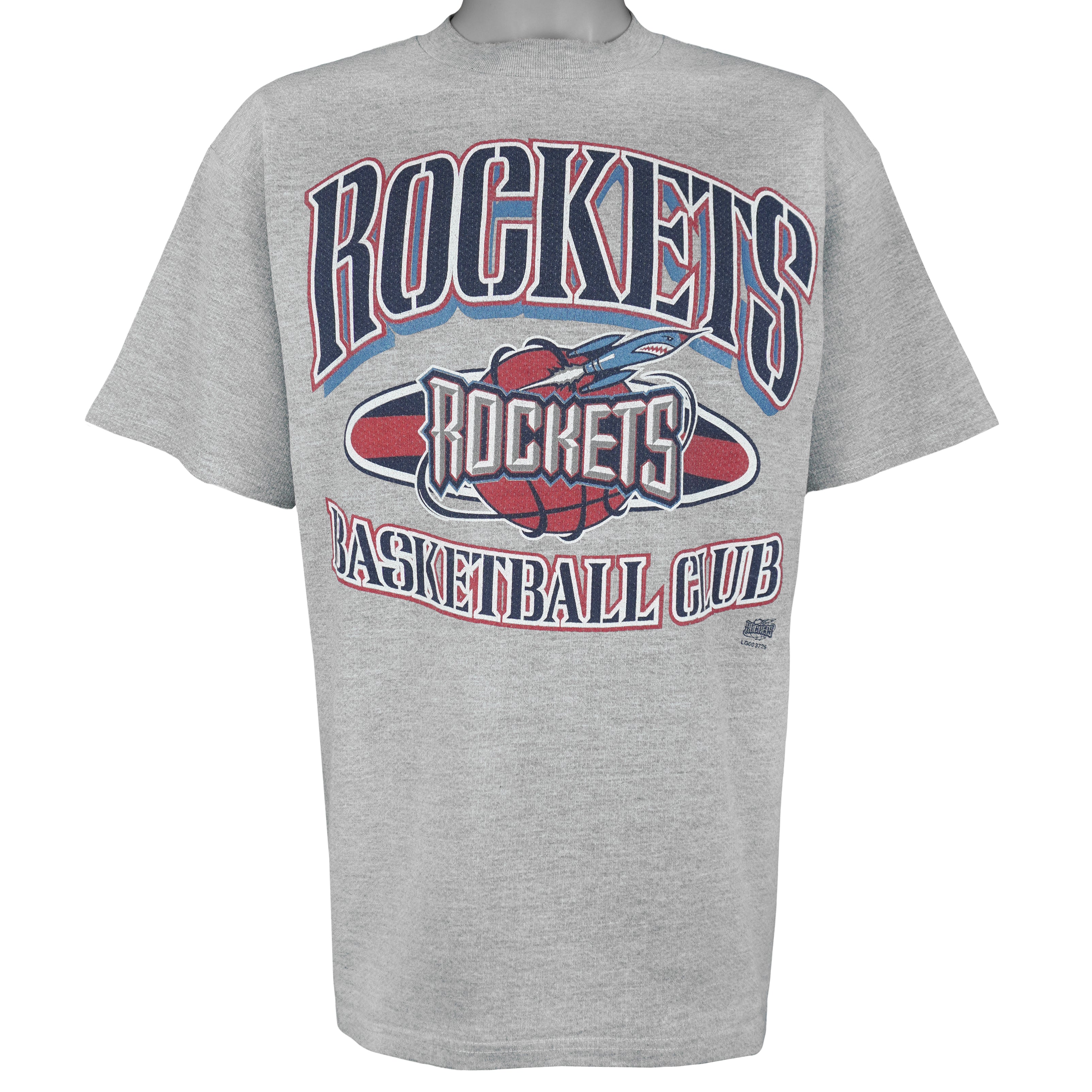 NBA (Logo Athletic) - Houston Rockets Basketball Club T-Shirt 1990s Large Vintage Retro Basketball