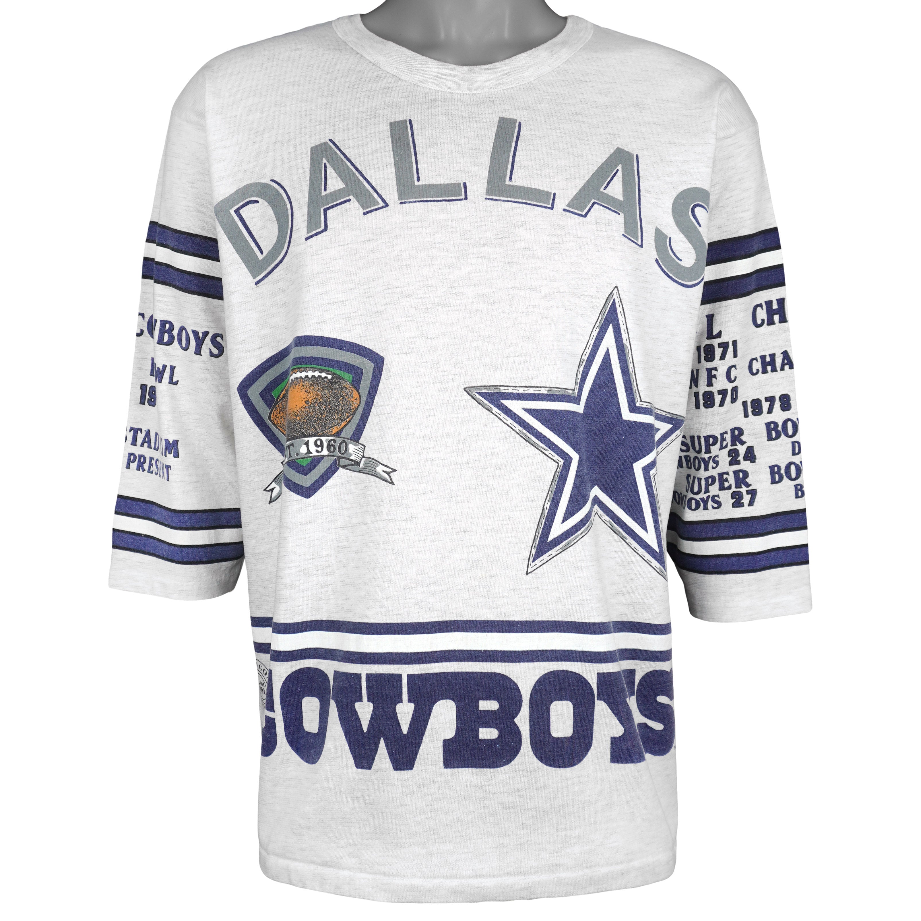 NFL (Long Gone) - Dallas Cowboys T-Shirt 1991 Large Vintage Retro Football