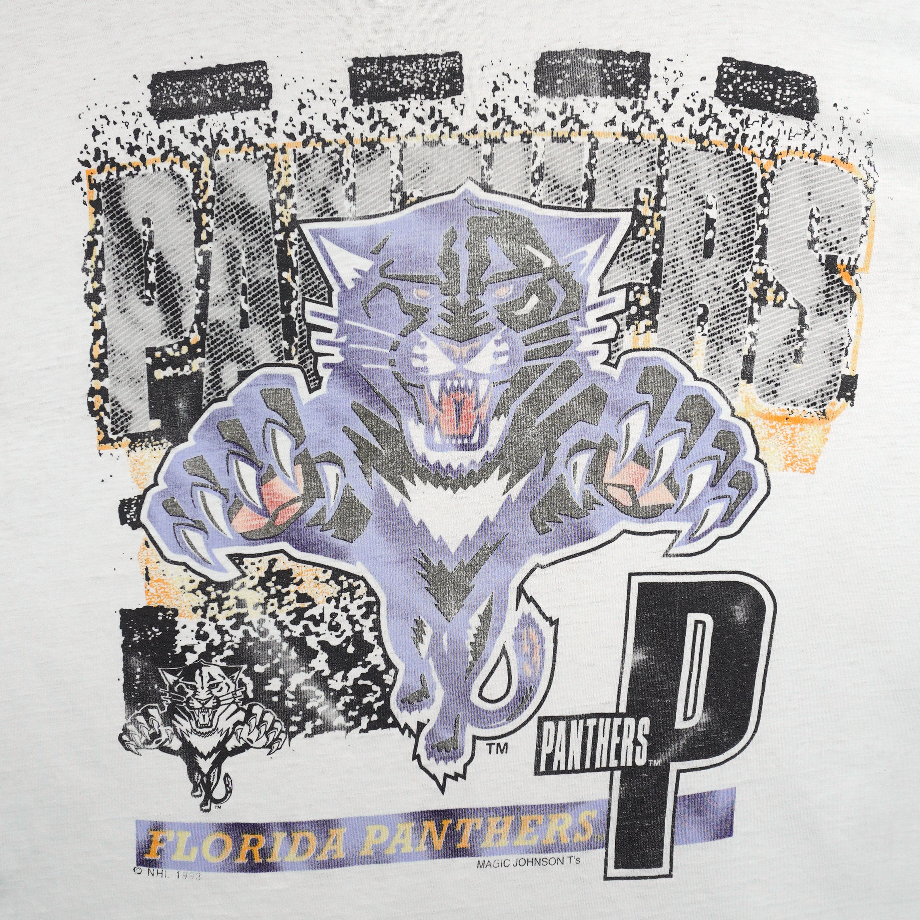 NHL - Florida Panthers Single Stitch T-Shirt 1993 Large Vintage Retro Hockey