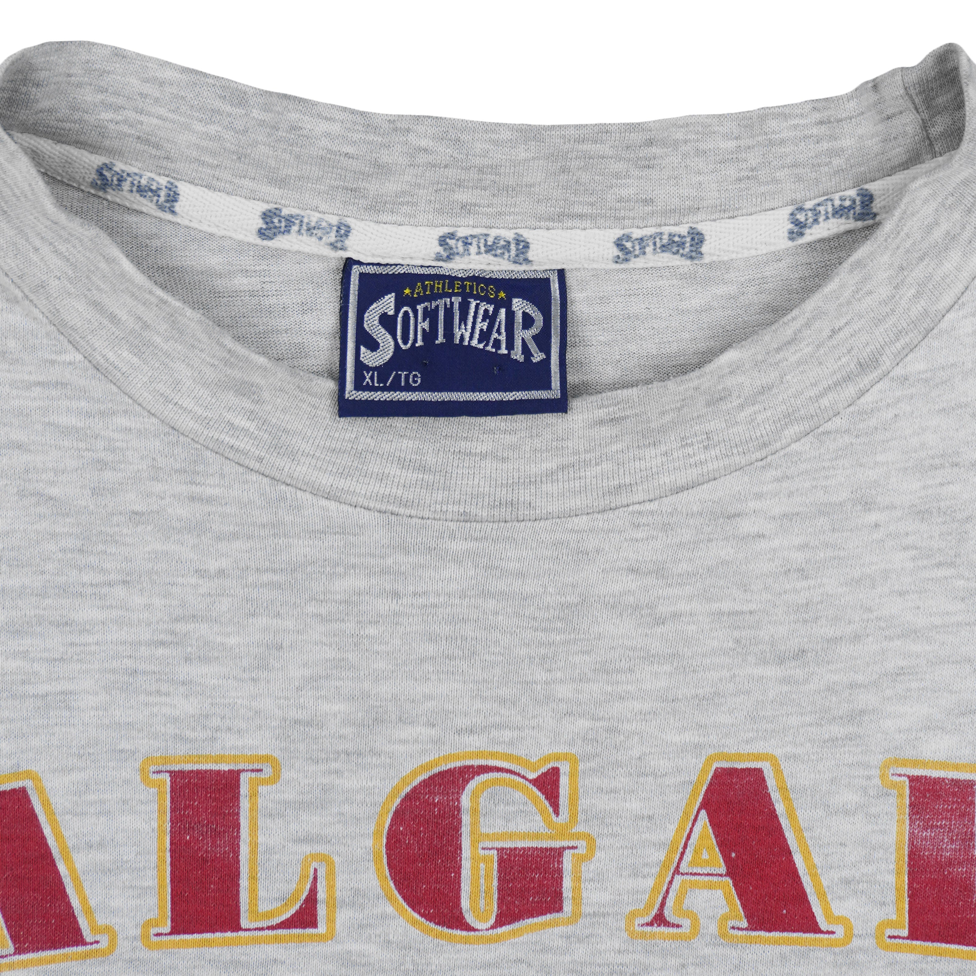 NHL (Softwear) - Calgary Flames Hockey Gloves T-Shirt 1995 X-Large Vintage Retro Hockey