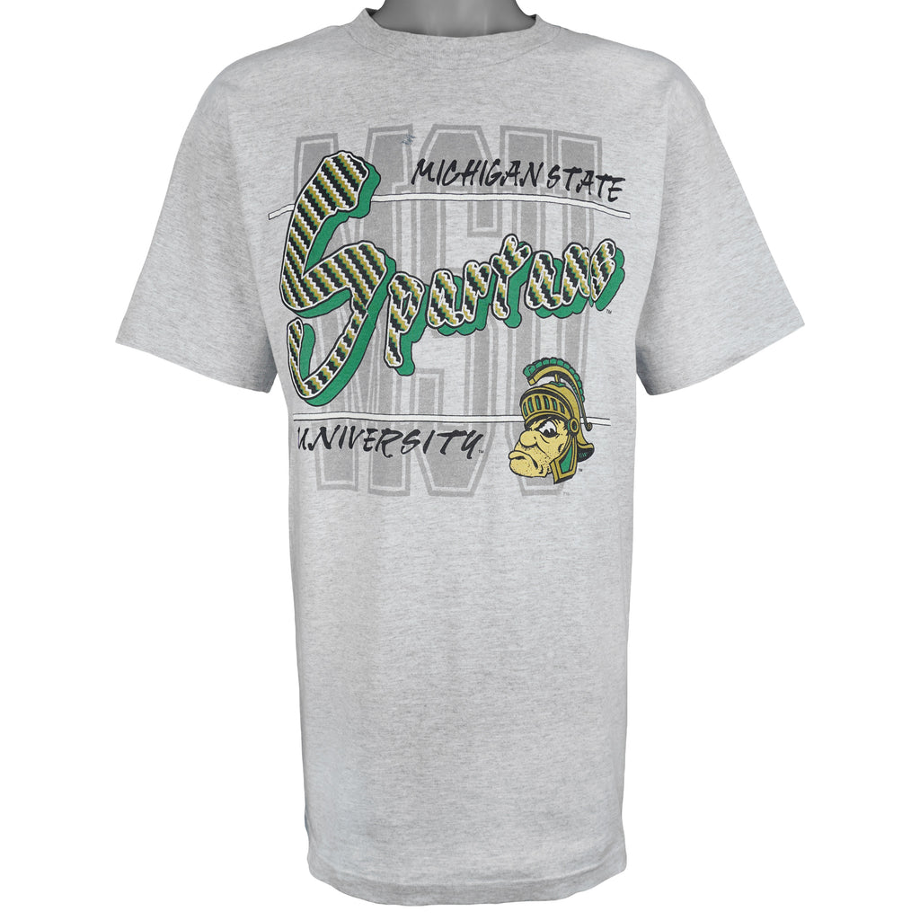 NCAA (CS) - Michigan State Spartans Single Stitch T-Shirt 1990s Large Vintage Retro