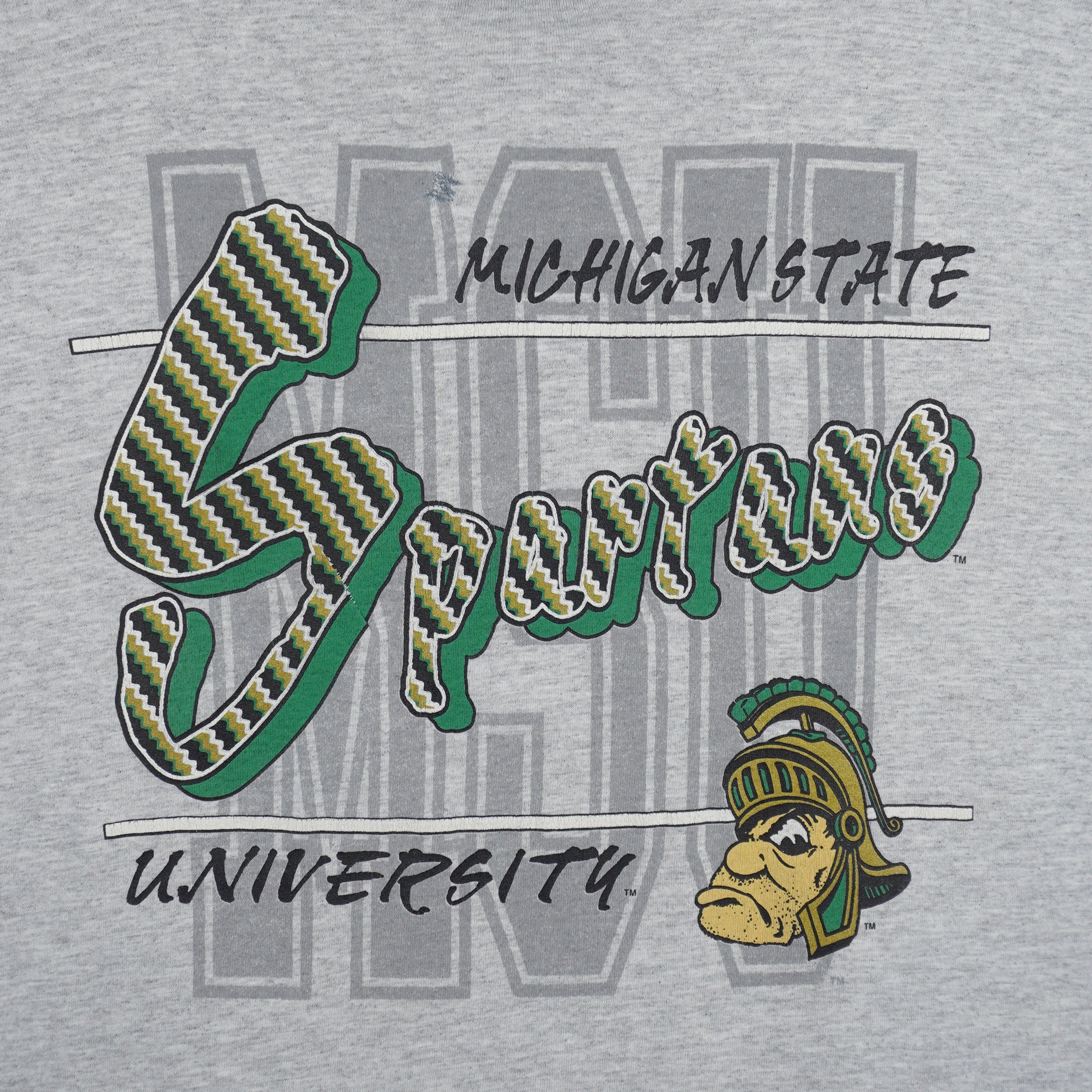 NCAA (CS) - Michigan State Spartans Single Stitch T-Shirt 1990s Large Vintage Retro