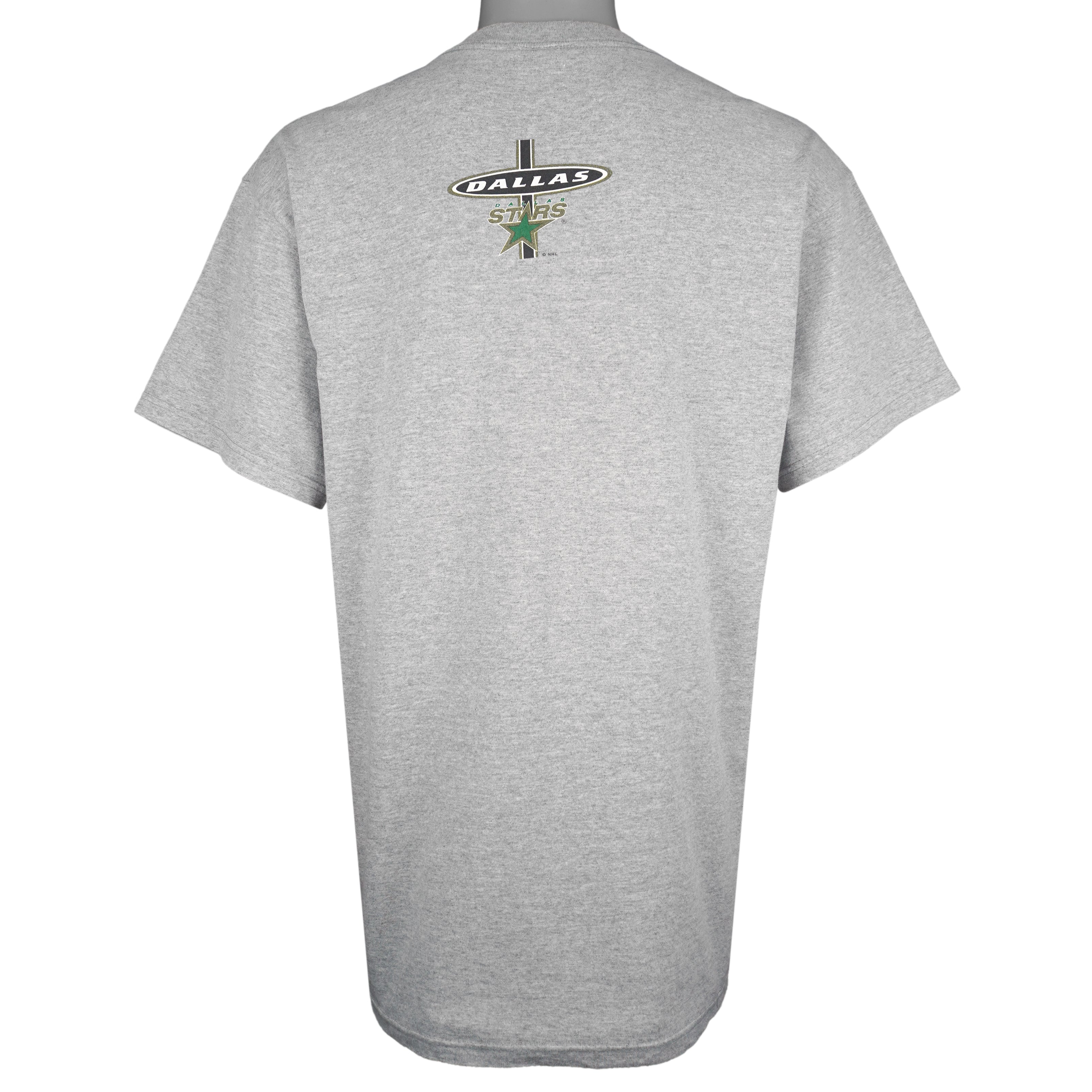 NHL (Logo Athletic) - Grey Dallas Stars T-Shirt 1990s Large Vintage Retro Hockey