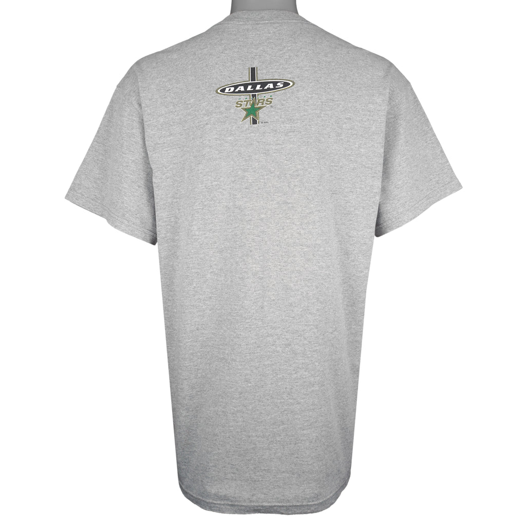NHL (Logo Athletic) - Grey Dallas Stars T-Shirt 1990s Large Vintage Retro Hockey
