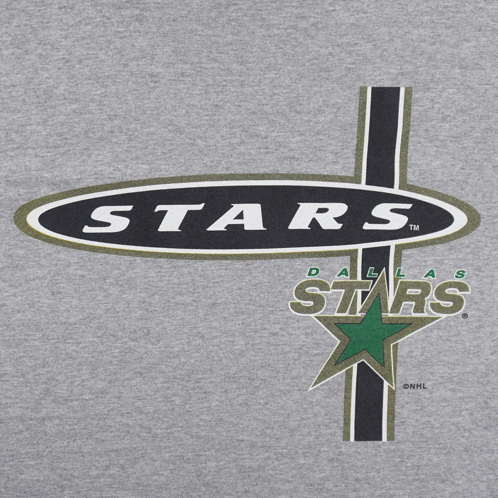 NHL (Logo Athletic) - Grey Dallas Stars T-Shirt 1990s Large Vintage Retro Hockey