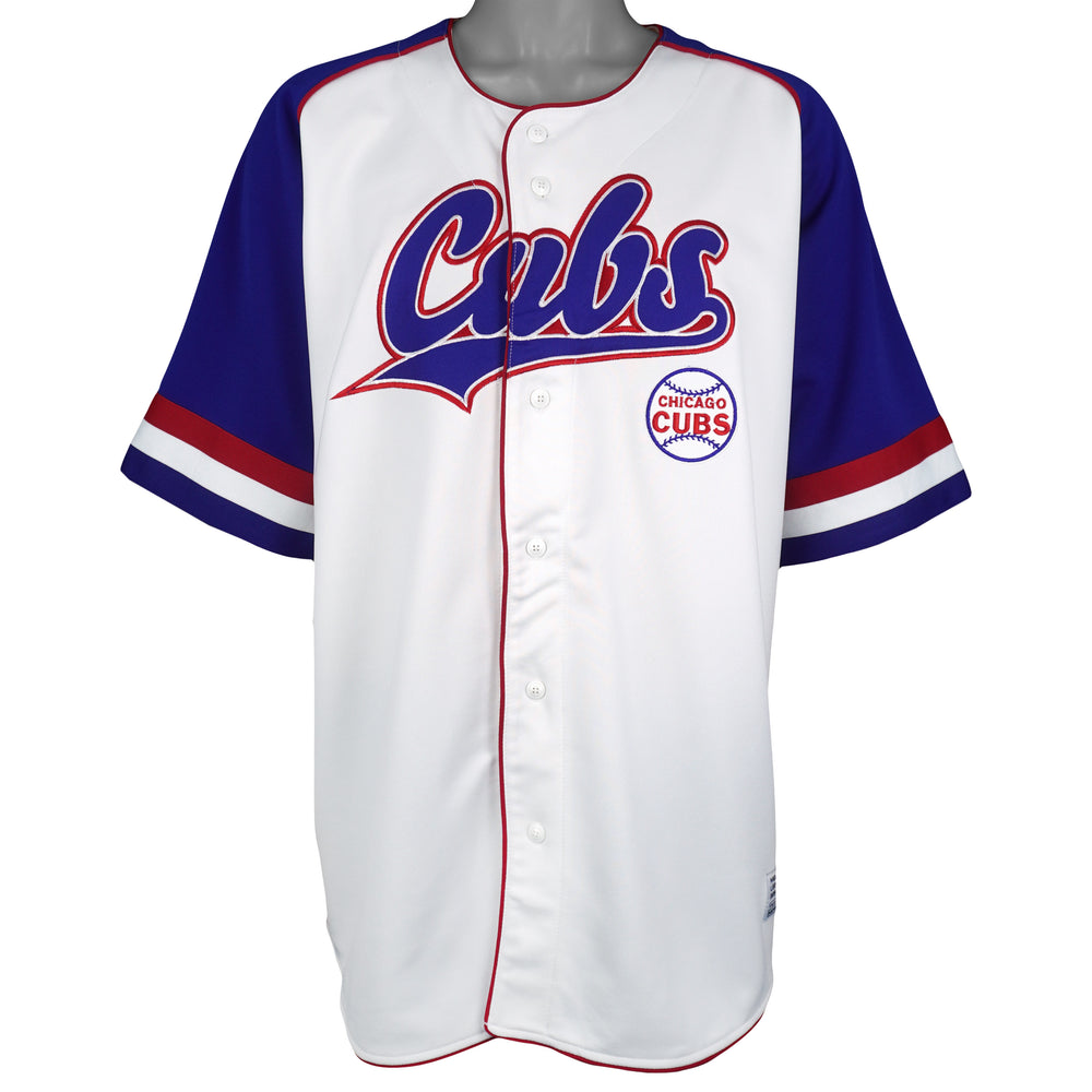 MLB (True Fan) - Chicago Cubs Embroidered Jersey T-Shirt 1990s X-Large Vintage Retro Baseball