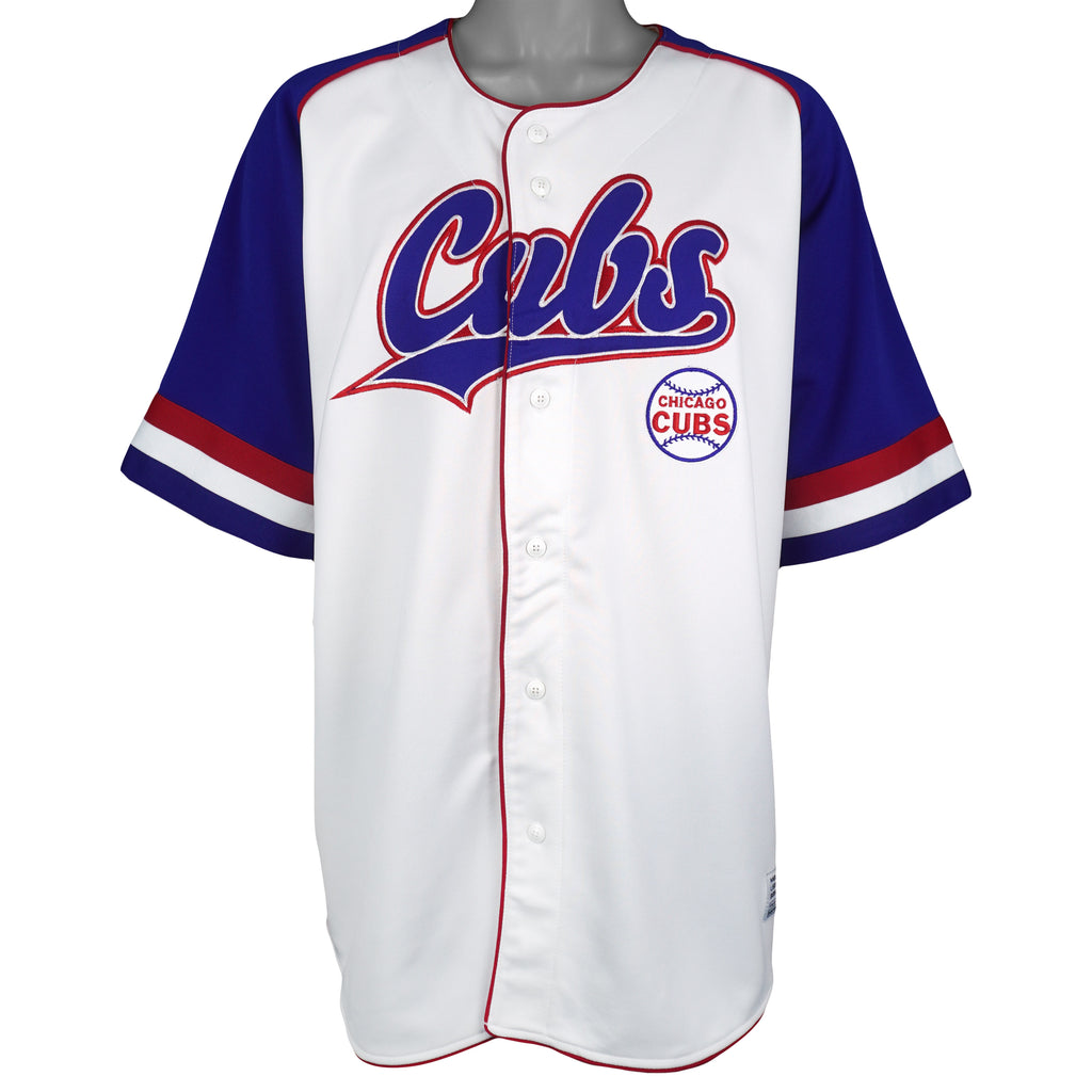MLB (True Fan) - Chicago Cubs Embroidered Jersey T-Shirt 1990s X-Large Vintage Retro Baseball