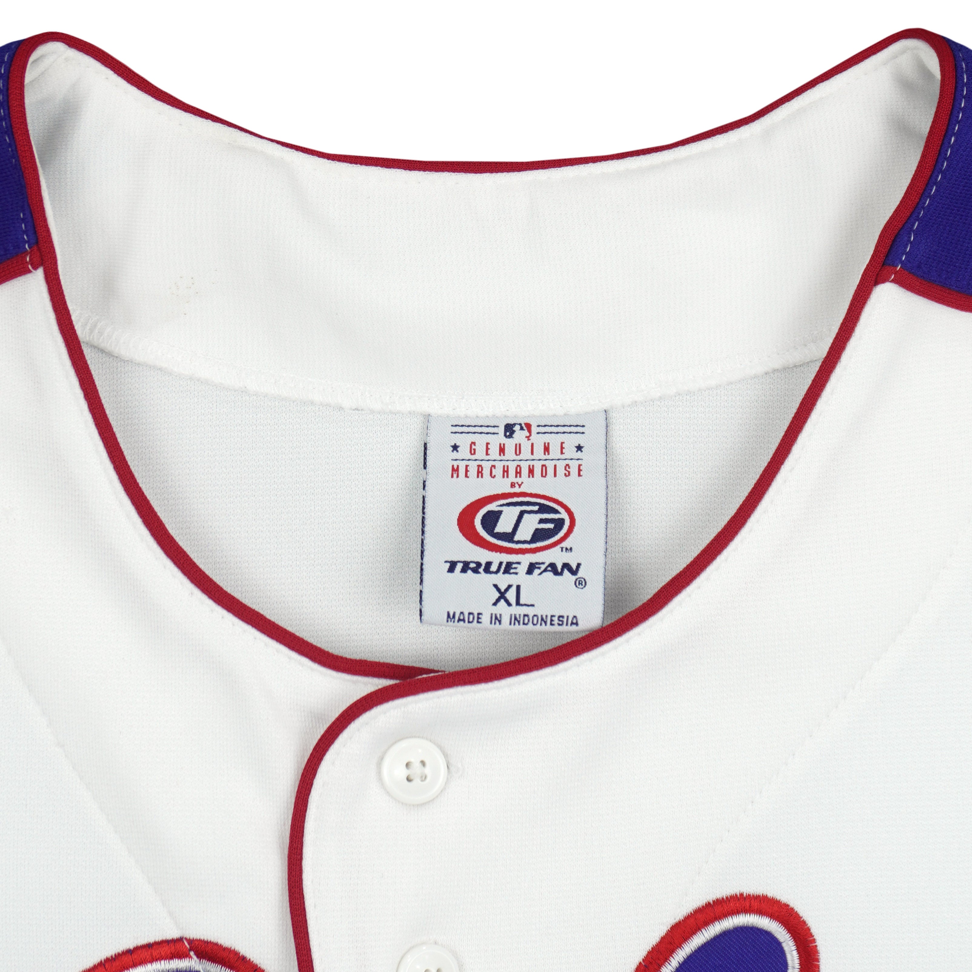 MLB (True Fan) - Chicago Cubs Embroidered Jersey T-Shirt 1990s X-Large Vintage Retro Baseball