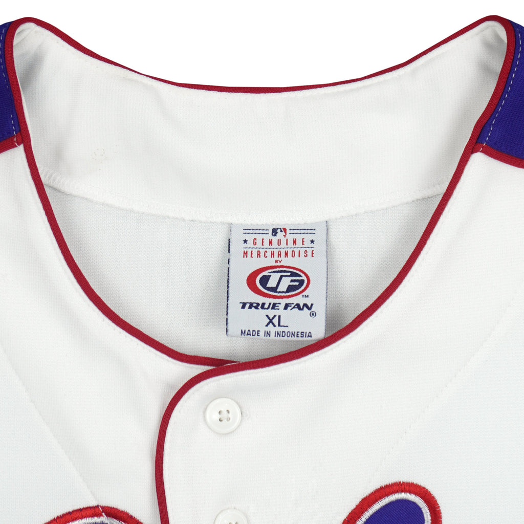 MLB (True Fan) - Chicago Cubs Embroidered Jersey T-Shirt 1990s X-Large Vintage Retro Baseball