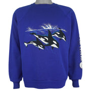 Vintage (Miller) - Seaworld Killer Whale Orca Animal Sweatshirt 1990s Large Vintage Retro