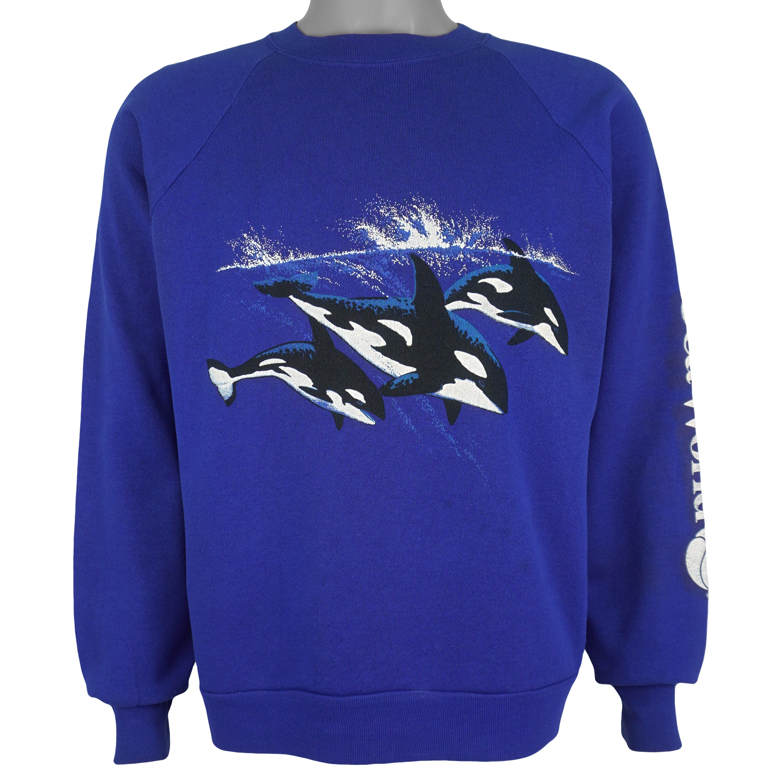 Vintage (Miller) - Seaworld Killer Whale Orca Animal Sweatshirt 1990s Large Vintage Retro