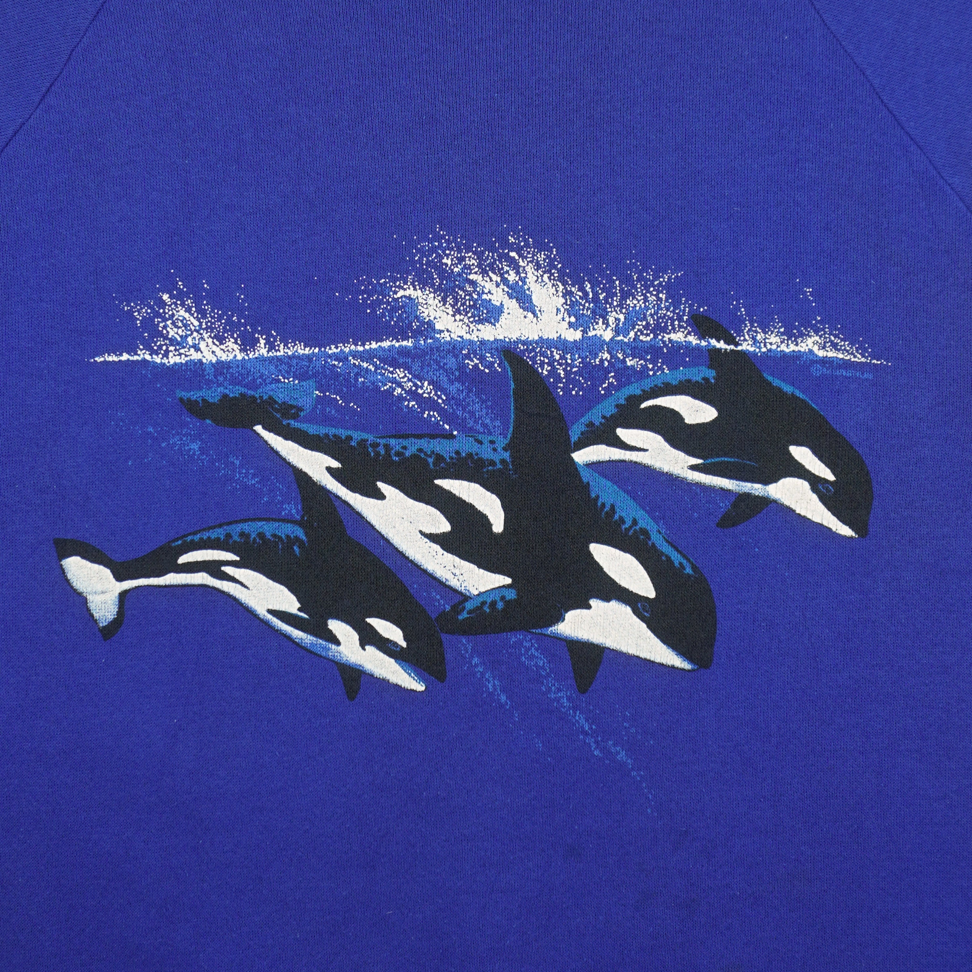 Vintage (Miller) - Seaworld Killer Whale Orca Animal Sweatshirt 1990s Large Vintage Retro